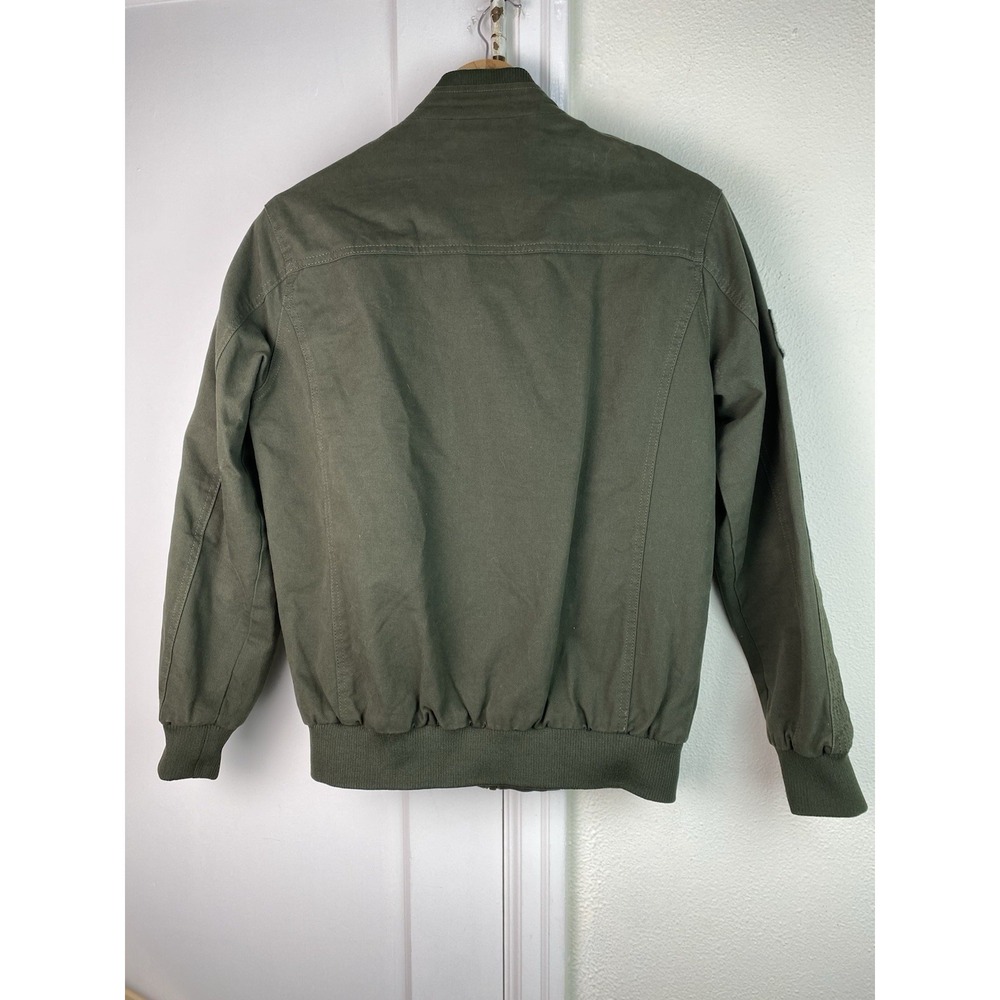 LD Kasild Men's S Olive Green Full Zip Military Lined Cotton Bomber Army Jacket - Picture 6 of 11